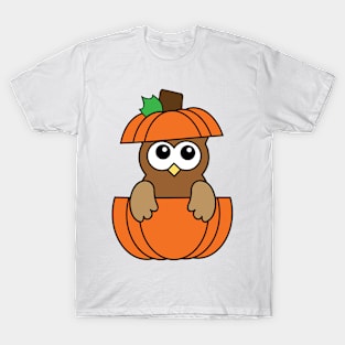 Cute Owl in Pumpkin T-Shirt